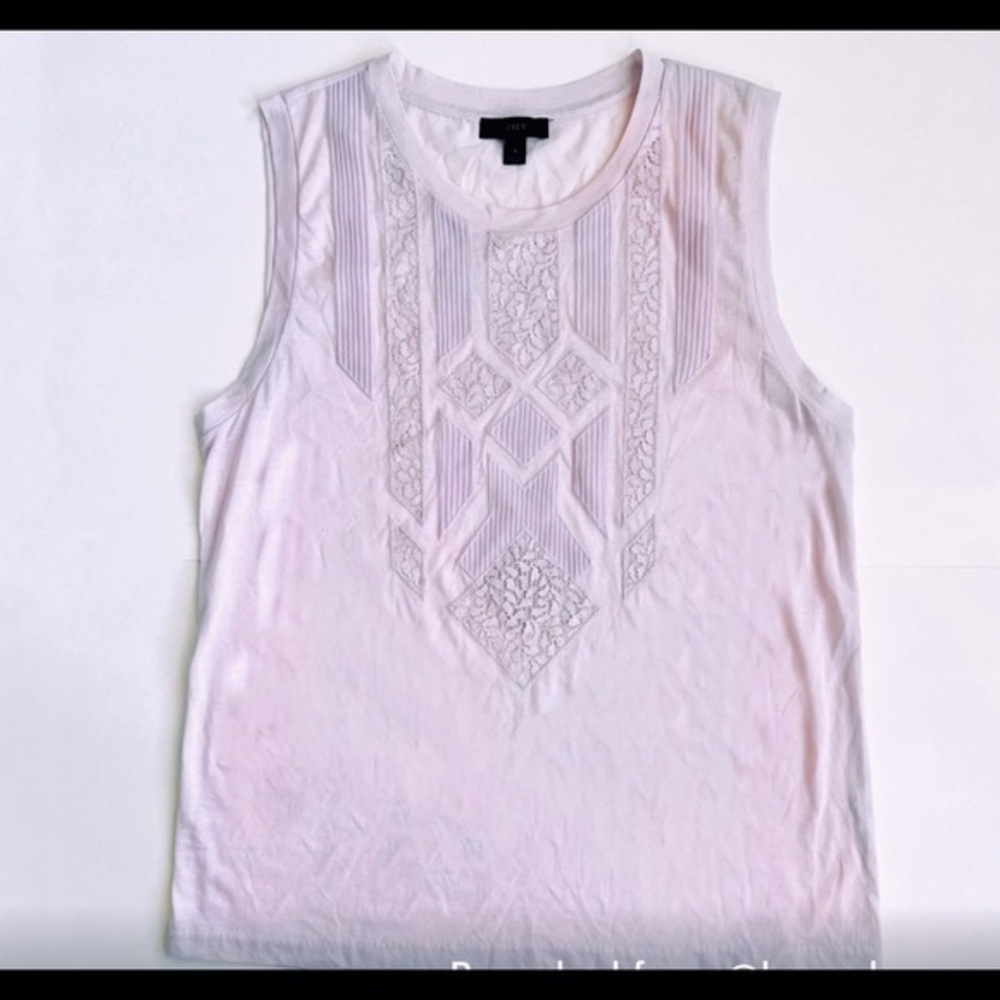 J. Crew Light Lavender Mixed Media Tank